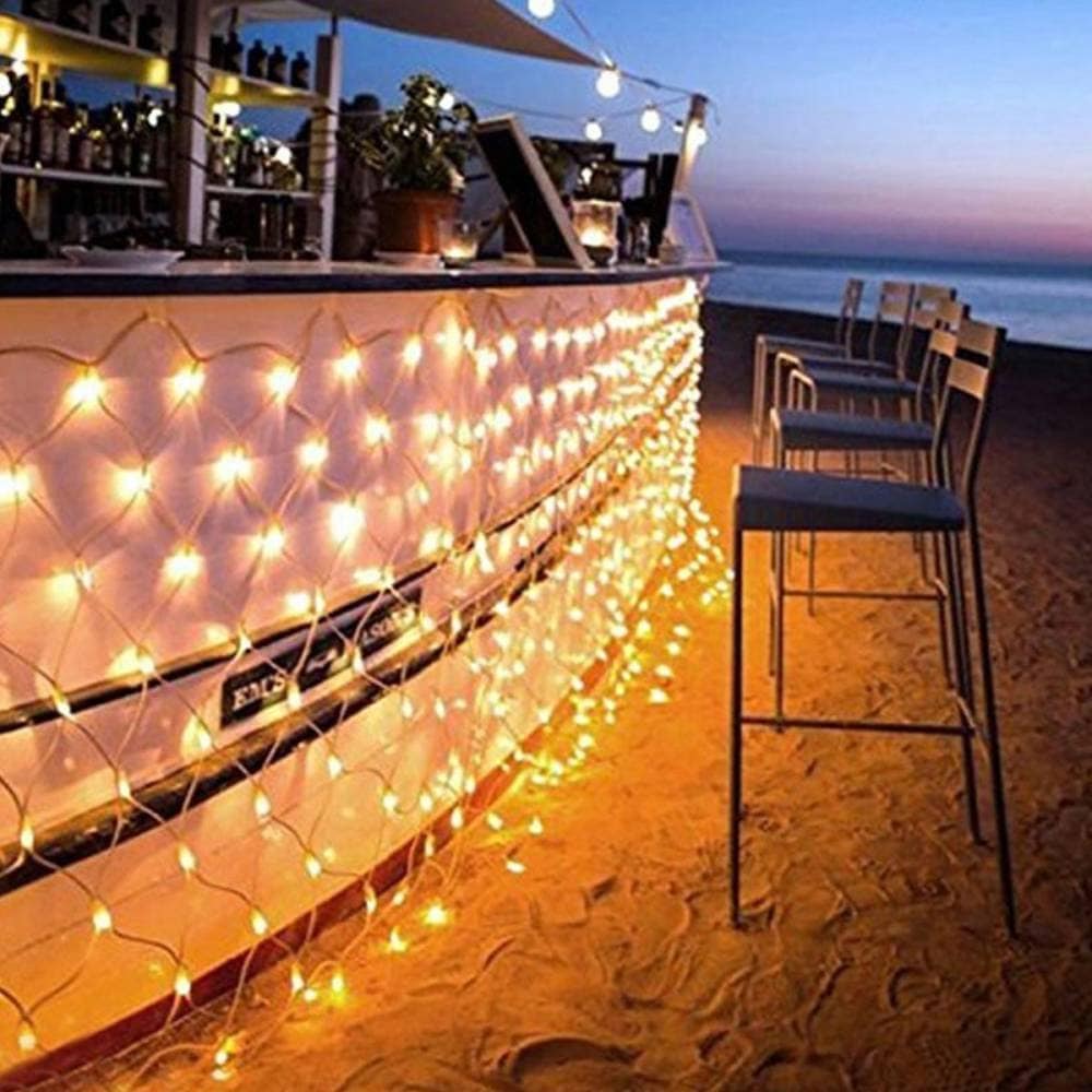 [1.5m] VeroMan 幻想的な輝きが広がる クロスネットライト イルミネーション ソーラー LED ネオンライト リモコン付き 8点灯モード 防水性能 IP56