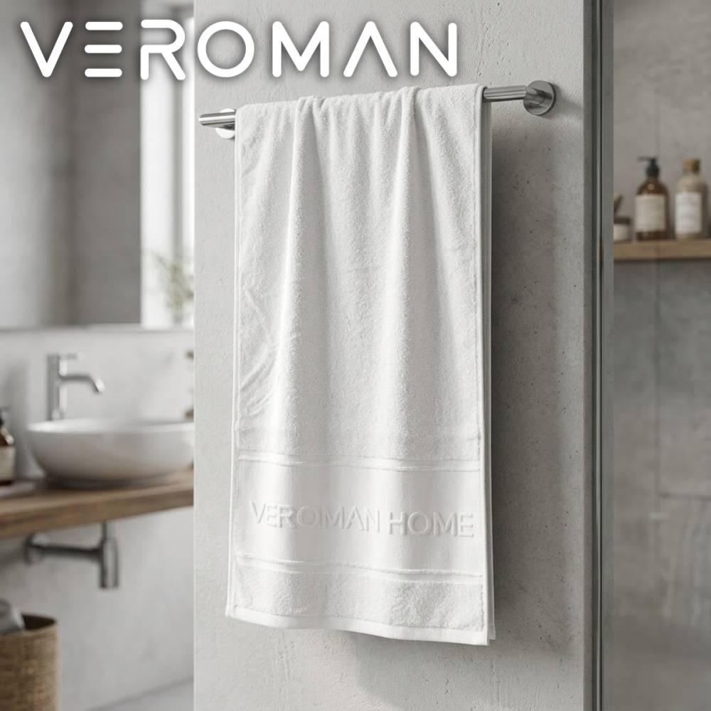 [50cm×110cm・3枚入り] VeroMan バスタオル ホテル仕様 高級 綿100％ 厚手 大判 吸水 速乾 ふわふわ ホワイト タオル 五つ星ホテル仕様 美容サロン 民宿 業務用 シンプル モダン 韓国インテリア