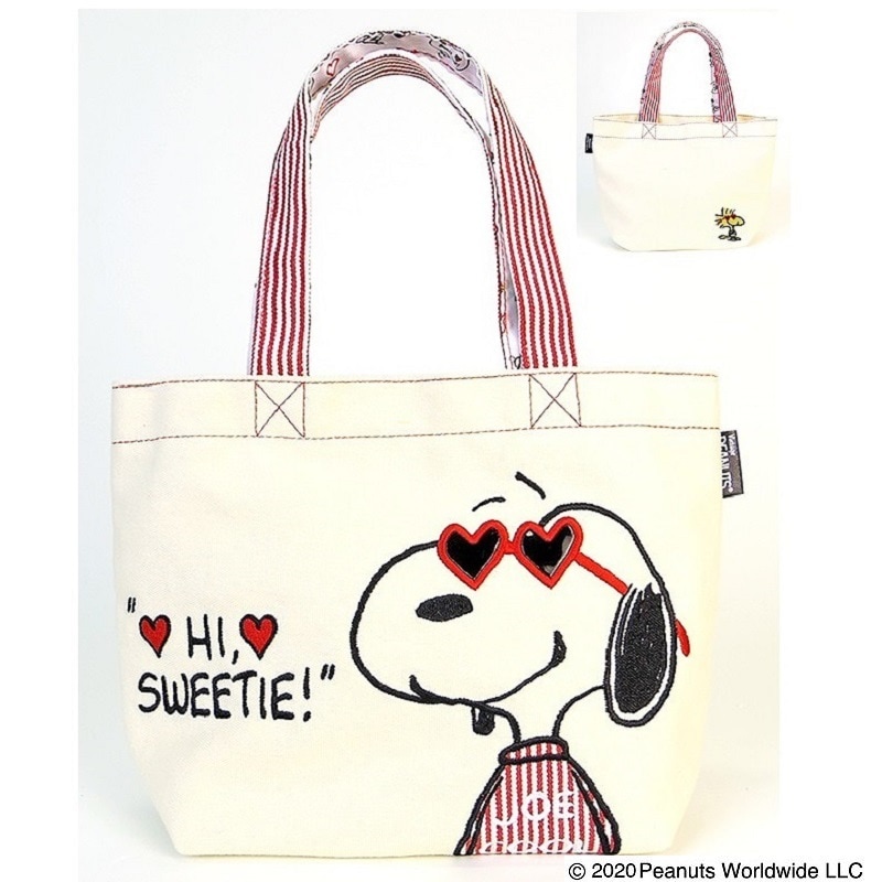 PEANUTS　スヌーピー ハートグラス ミニトート