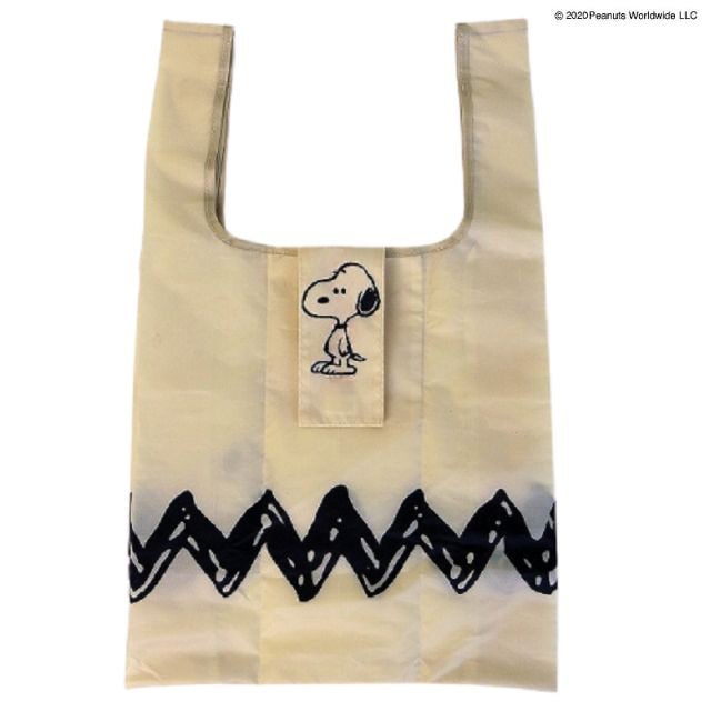 PEANUTS　スヌーピー エコバッグ ビンテージ シャツ柄