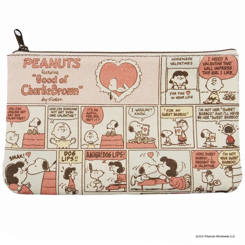 PEANUTS スヌーピー ハートコミック フラットポーチ