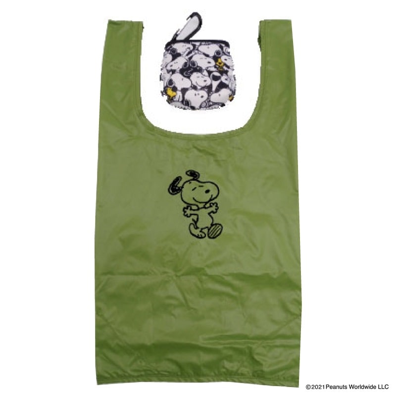 PEANUTS ポーチインエコバッグ スヌーピー総柄