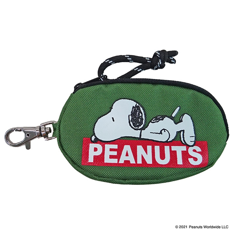 PEANUTS スマートキーケース スヌーピー ねそべり カーキ [N01]