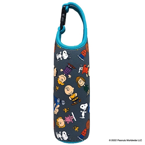 PEANUTS ペットボトルカバー スヌーピー 仲間総柄 GY