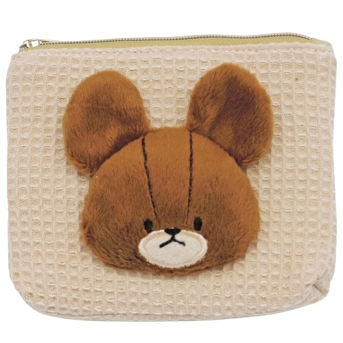 くまのがっこう ボアフェイスティッシュポーチ ベージュ