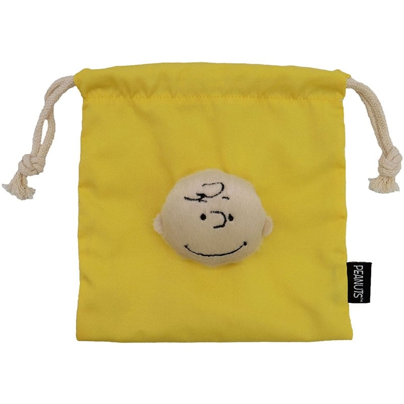 PEANUTS ボアフェイス巾着 チャーリー・ブラウン ＹＥ