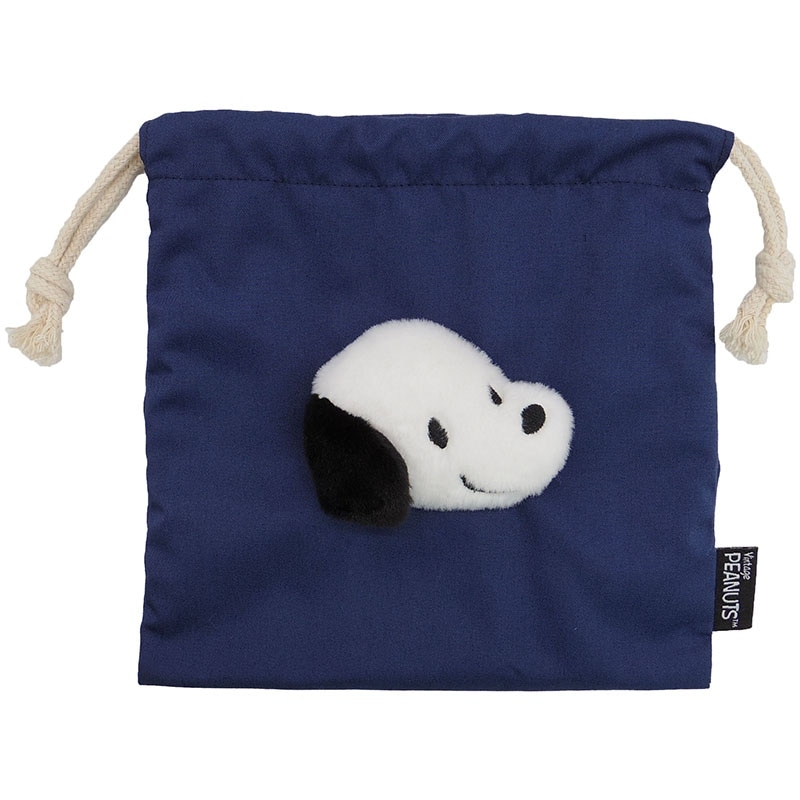 PEANUTS ボアフェイス巾着 スヌーピー ５０ｓ