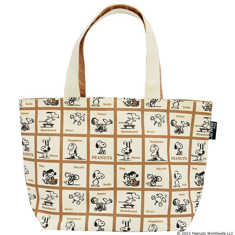PEANUTS スヌーピー 格子柄 ミニトート