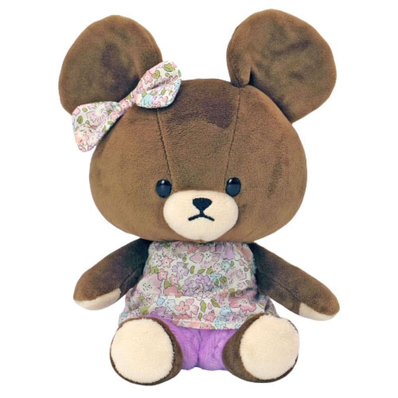 くまのがっこう やわらかビーンドール リバティ 紫ズボン