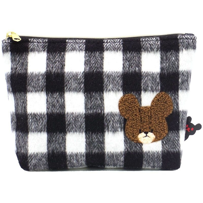 くまのがっこう チェック 化粧ポーチ