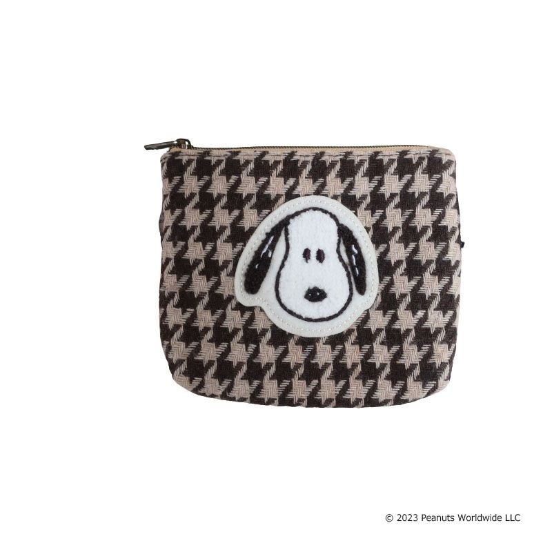 スヌーピー モカチェック ティッシュポーチ
