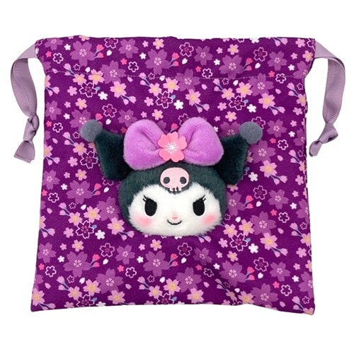 桜着物 ボアフェイス巾着 クロミ