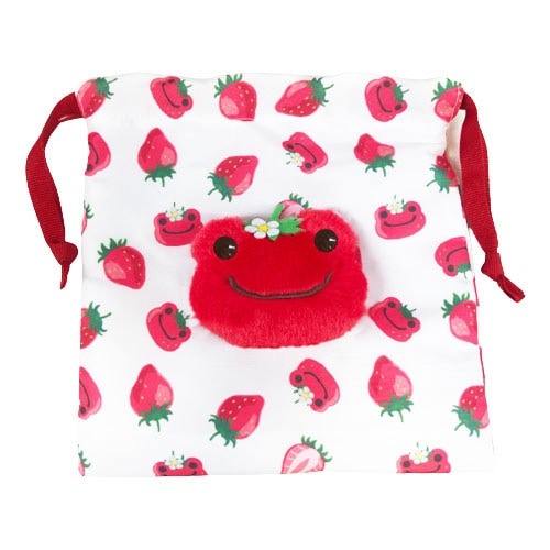 ピクルス いちご ボアフェイス巾着