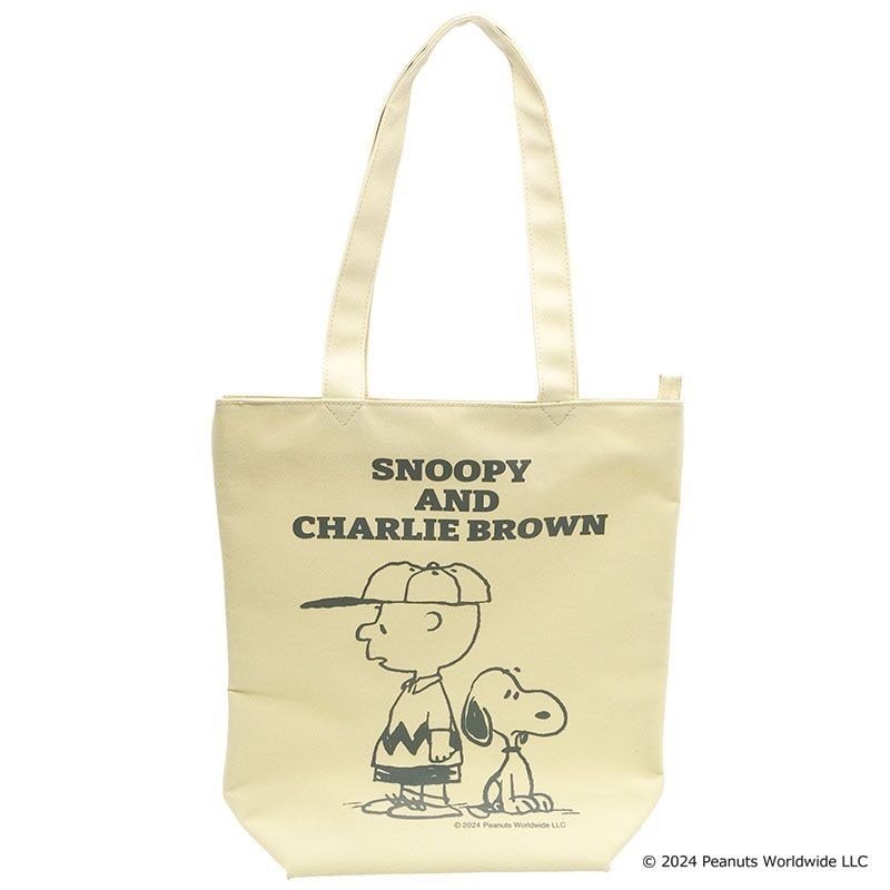スヌーピー ファスナースクエアトート スヌーピー＆チャーリー・ブラウン