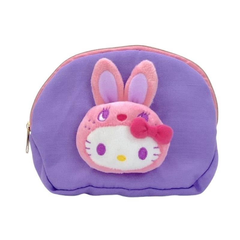 ハローキティ カラフルバニーボアフェイス化粧ポーチ PU