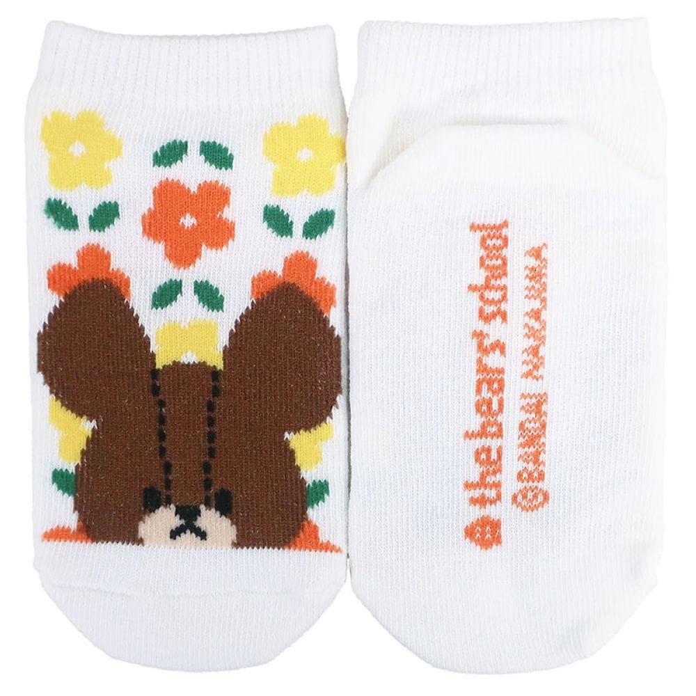 くまのがっこう キッズソックス フラワー OR