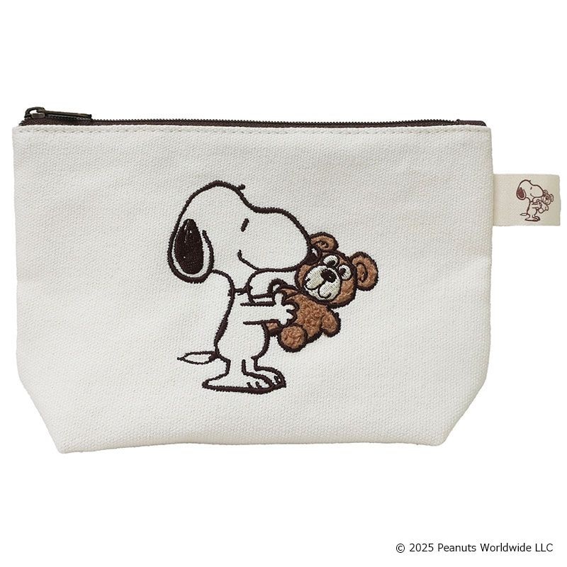 スヌーピー＆ベア 化粧ポーチ モカ