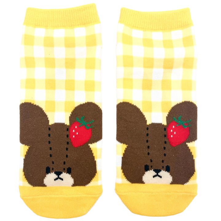 くまのがっこう いちご ソックス チェック