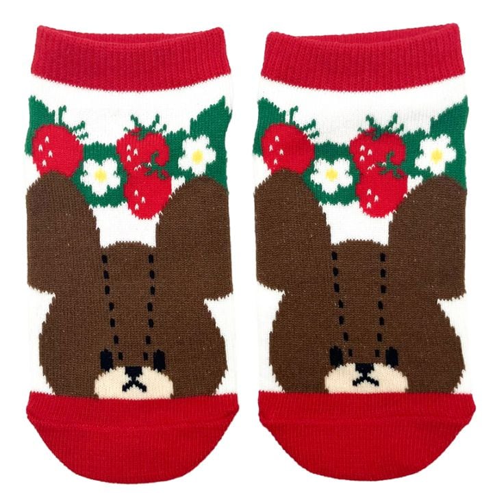 くまのがっこう いちご キッズソックス いちご