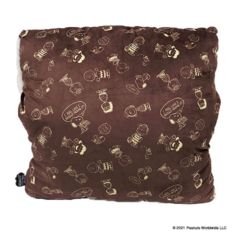 PEANUTS スヌーピー ふわもこ ハンドクッション モカ