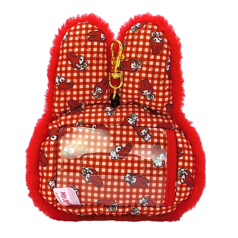 マイメロディ 赤チェック フェイスパスケース