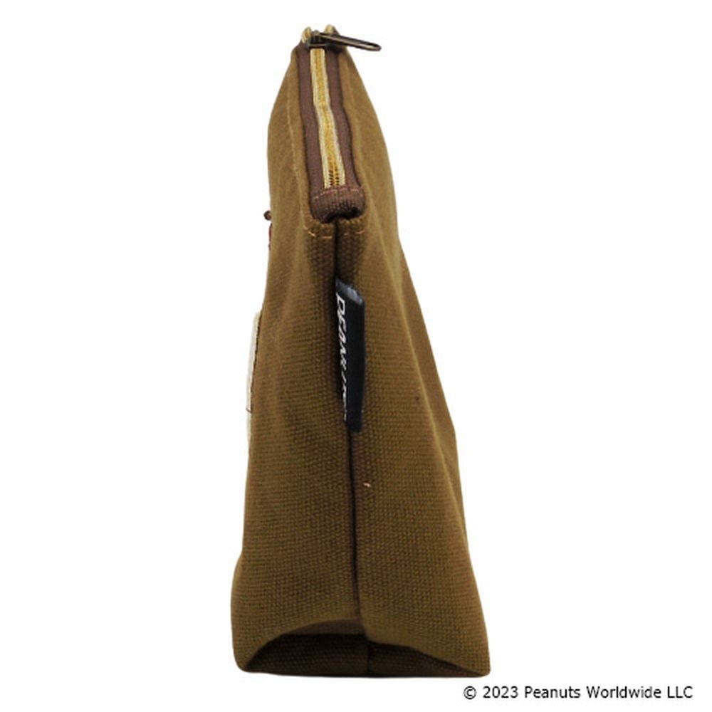 スヌーピー サガラキャンバス 化粧ポーチ モカ