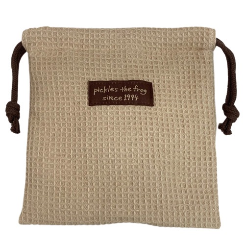 かえるのピクルス ピクルス ボアフェイス巾着 ワッフル モカ