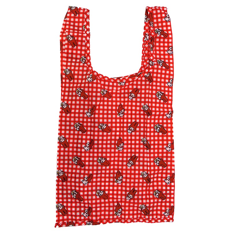 マイメロディ 赤チェック ぬいぐるみエコバッグ