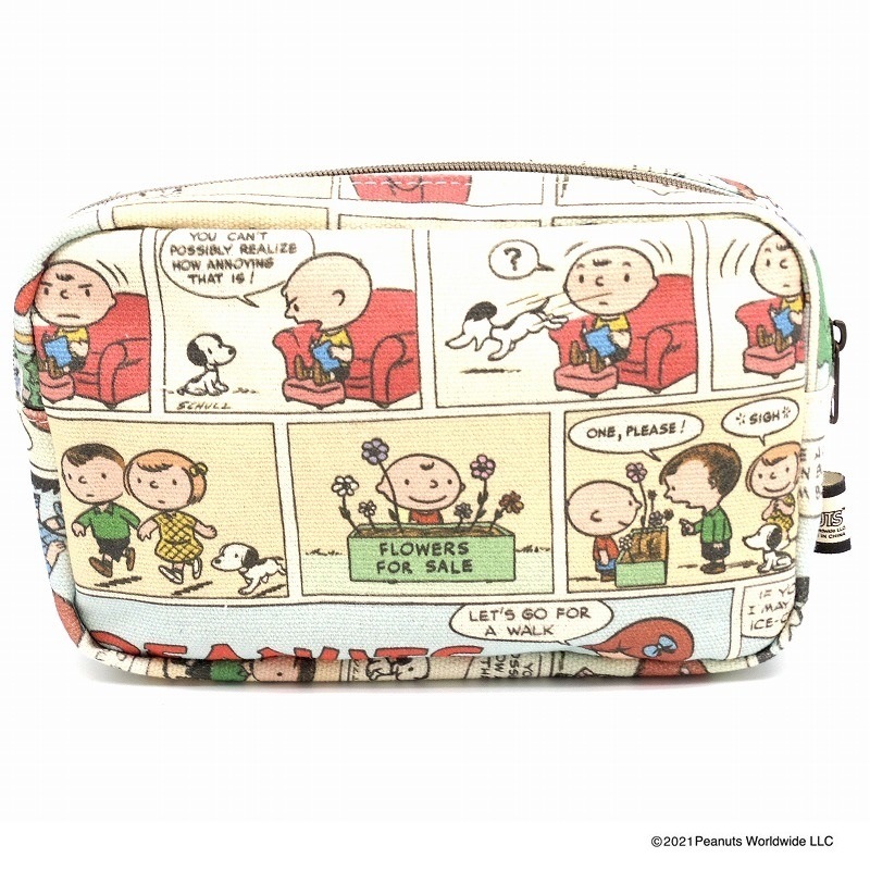 PEANUTS　スヌーピー ５０ｓ コミック スクエアポーチ