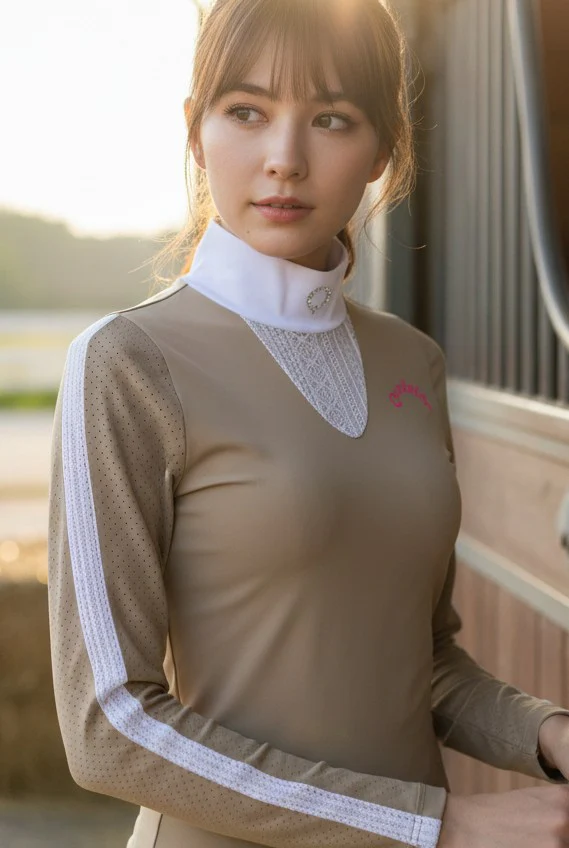 クアドリガ【EYELET】レースSleeveショーシャツ レディス