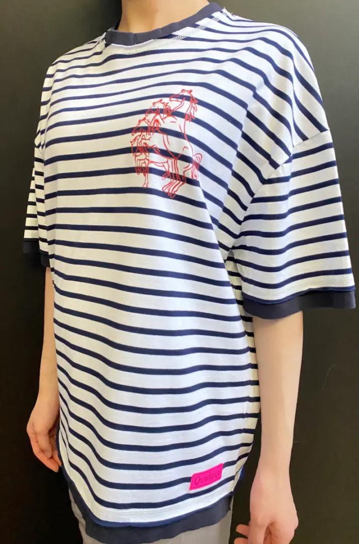 クアドリガMarine Border Styleシャツ ユニセックス<Heart Print>