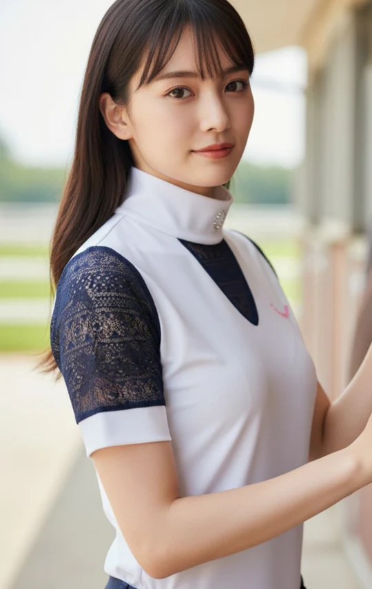 クアドリガ【EYELET】ショルダー レースSleeveショーシャツ レディス