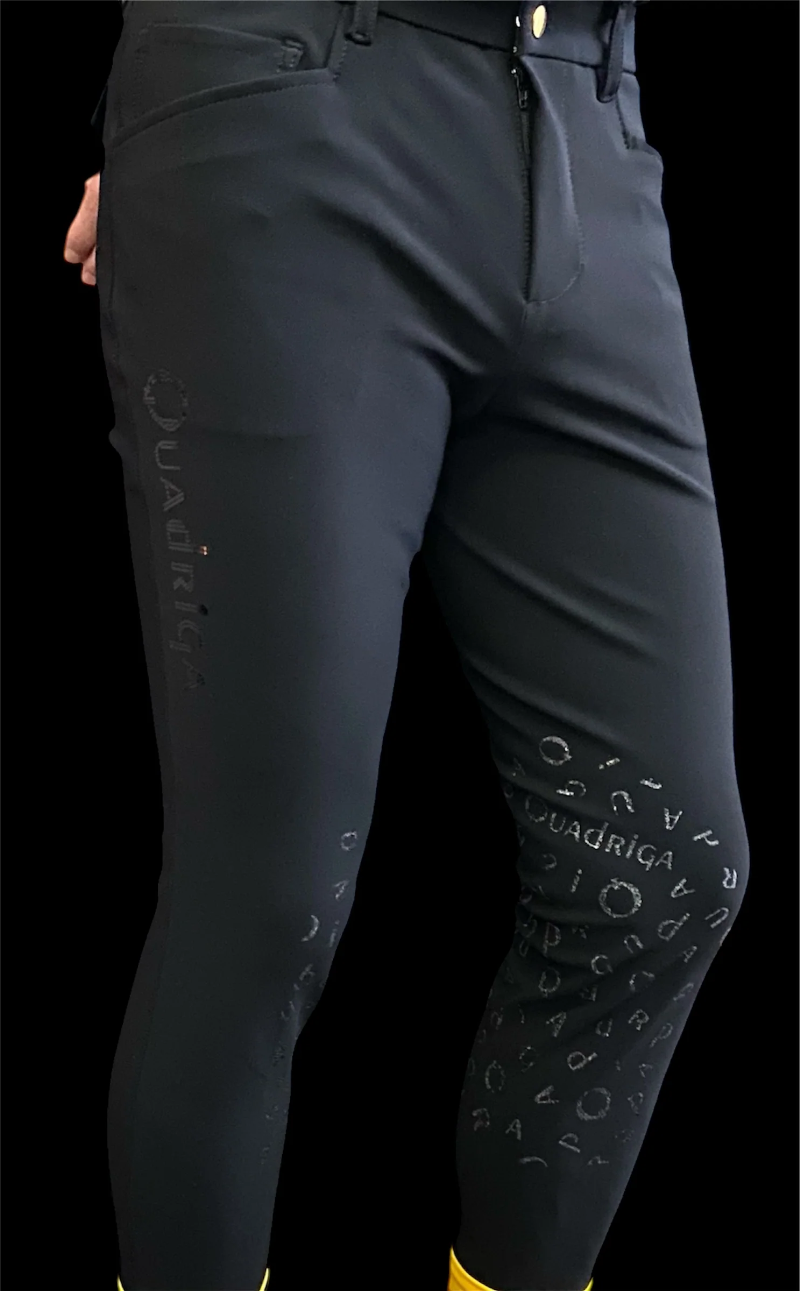 乗馬　キュロット　ニーグリップ　AA Mens Silicon Breech クアドリガ【BOND】ニーグリップ キュロット メンズ/Logo G｜乗馬用品