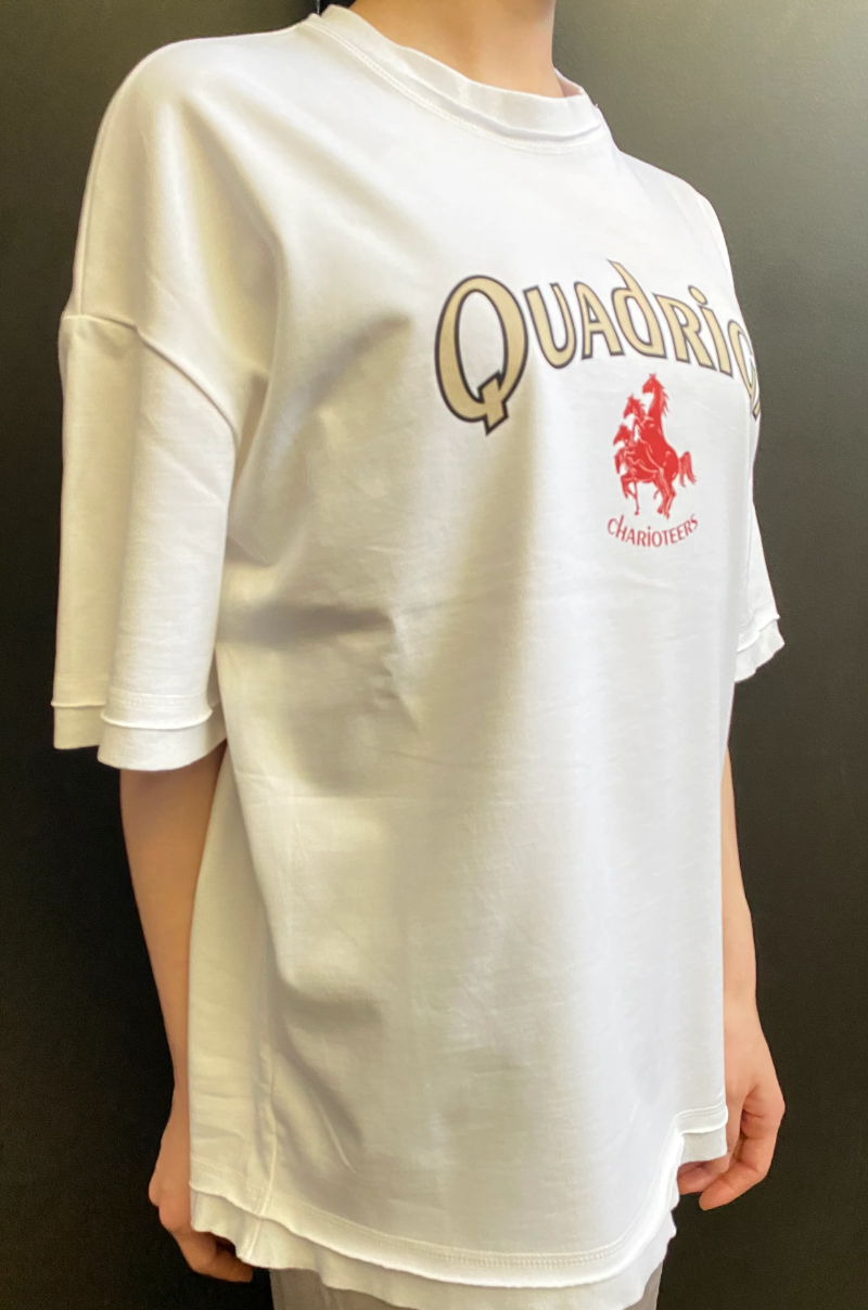 クアドリガ College Styleシャツ ユニセックス<Heart Print>Black or Red