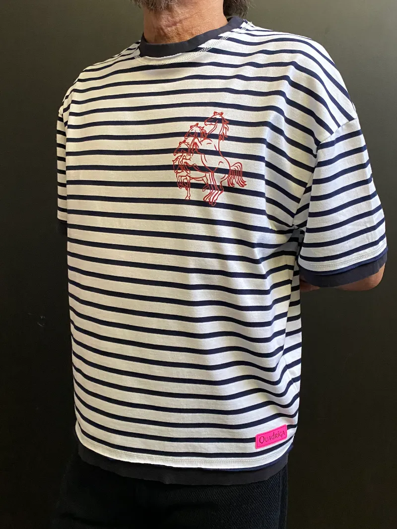 クアドリガMarine Border Styleシャツ ユニセックス<Heart Print>