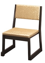 木製本堂用お詣り椅子　R-104　座高35cm　1脚　ゴールド