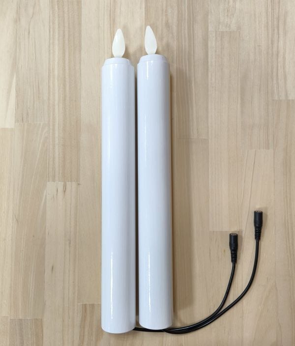 通電式  LEDろうそく　堂守の炎   100号 棒型１対【箱なし商品につき特価】