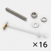 寸切ボルト【M6×60】 メカナット 六角ナット ばね座金 平座金 16本セット／ステンレス SUS／愛の手NS-U1用／石膏ボード壁GB-R　溝形リップ鋼下地