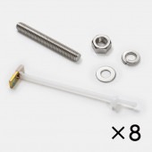 寸切ボルト【M6×60】 メカナット 六角ナット ばね座金 平座金 8本セット／ステンレス SUS／愛の手OV-T400・600・800用／愛の手OV-LC1用／石膏ボード壁GB-R　溝形リップ鋼下地