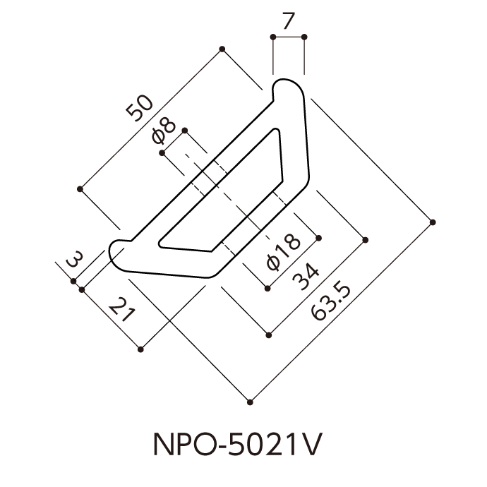 コーナーガード／NPO-5021V／L=1000mm／エンドキャップ1個付属 | 【柱