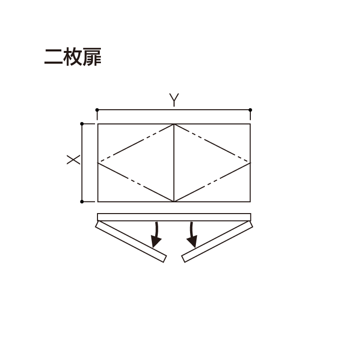 天井点検口 ハイハッチ／HHODGM／2枚扉／1200×1200まで／鍵なし