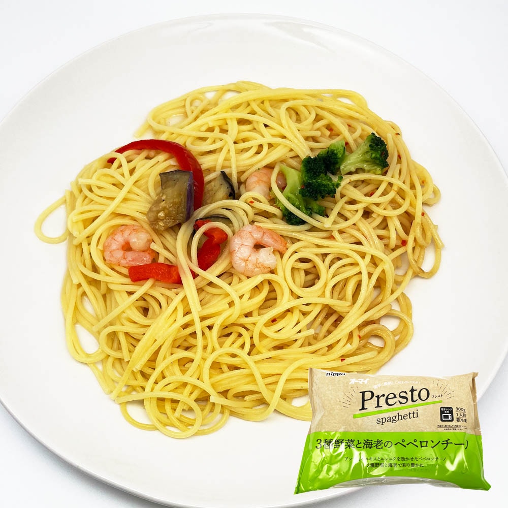 ニップン オーマイPresto 3種野菜と海老のペペロンチーノ 300g