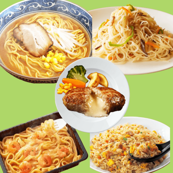 社食人気アソートセット (チーズインハンバーグ・焼豚炒飯・ビーフン