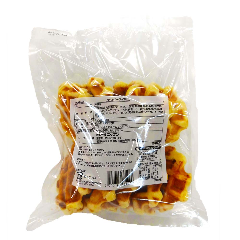 ケース販売】ニップン NベルギーワッフルL (10個)×6 (10個)×6