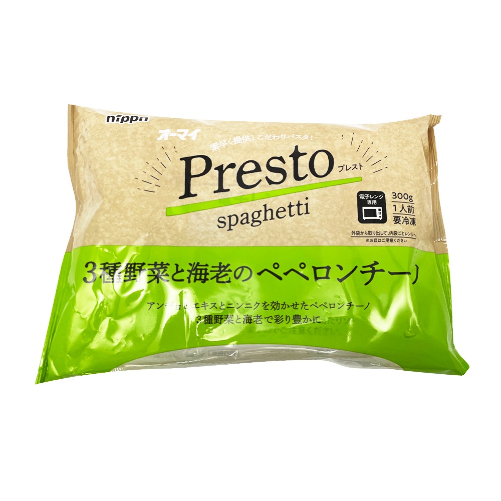 ニップン オーマイPresto 3種野菜と海老のペペロンチーノ 300g