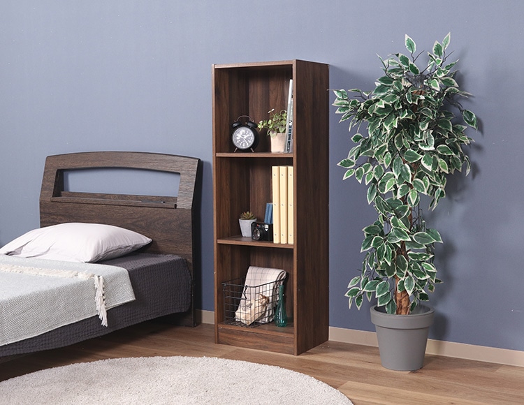 収納用品 EZBO (イジボ) カラーボックス 3段 幅41.5×奥行29×高120cm A4サイズ対応 簡単組立 工具不要 ミディアムブラウン