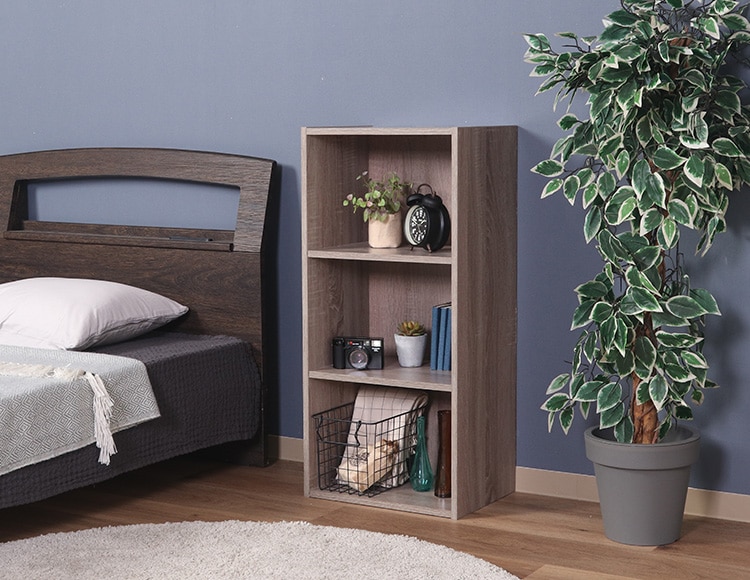 収納用品 EZBO (イジボ) カラーボックス 3段 幅41.5×奥行29×高88cm 簡単組立 工具不要 グレー