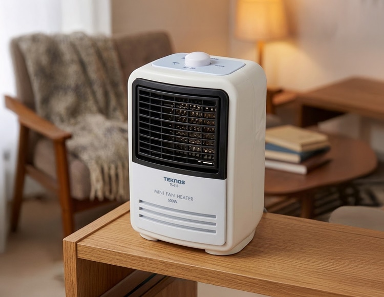 暖房家電 ミニ ファンヒーター 600W 上下可変ルーバー 小型 