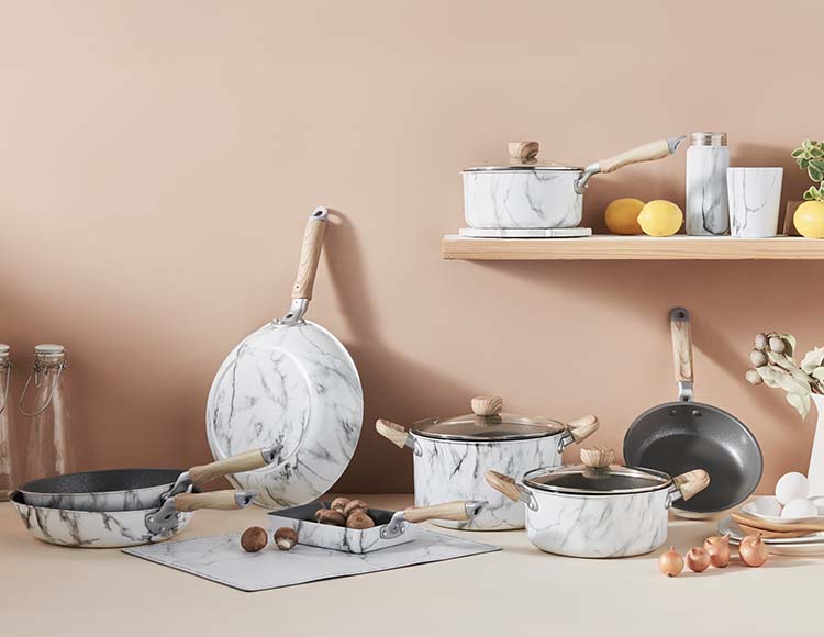 MARBLE KITCHEN フライパン 鍋 11点 セット