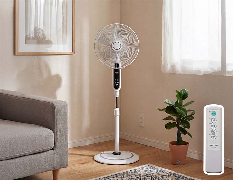 [ DCモーターで省エネ・静音]リビング扇風機 ハイポジション リモコン付き 40cm羽根 5枚羽根  大風量 